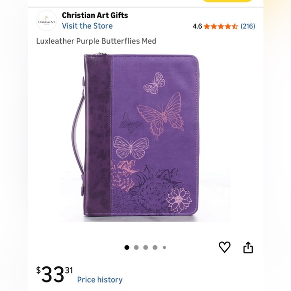Christian Art Gifts Butterfly Bible Cover - Picture 10 of 13